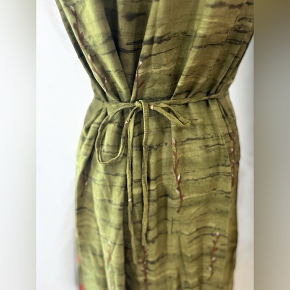 True vintage Casual Corner Annex 90’s Green tulip Sleeveless boho Maxi Dress-10 - Picture 6 of 9